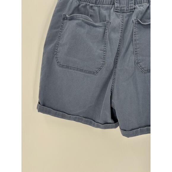 Gloria Vanderbilt Shorts Womens Large Blue Bermudas Cotton Pockets Stretch Waist - Picture 9 of 16